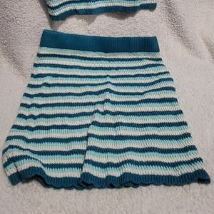 Wild Fable crochet skirt. Size Med NWOT. Teal, Blue & cream